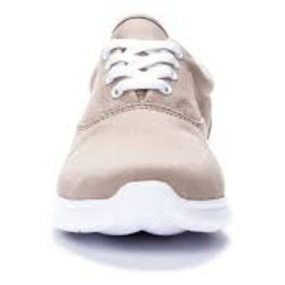 Propét Flicker Orthotic Sneaker in Tan & White - Picture 12 of 16